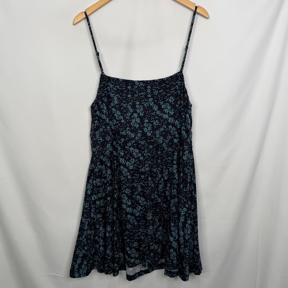 Nine Britton Vera Sleeveless Dress Navy Teal Floral Mini Keyhole XL NWT - Picture 6 of 8